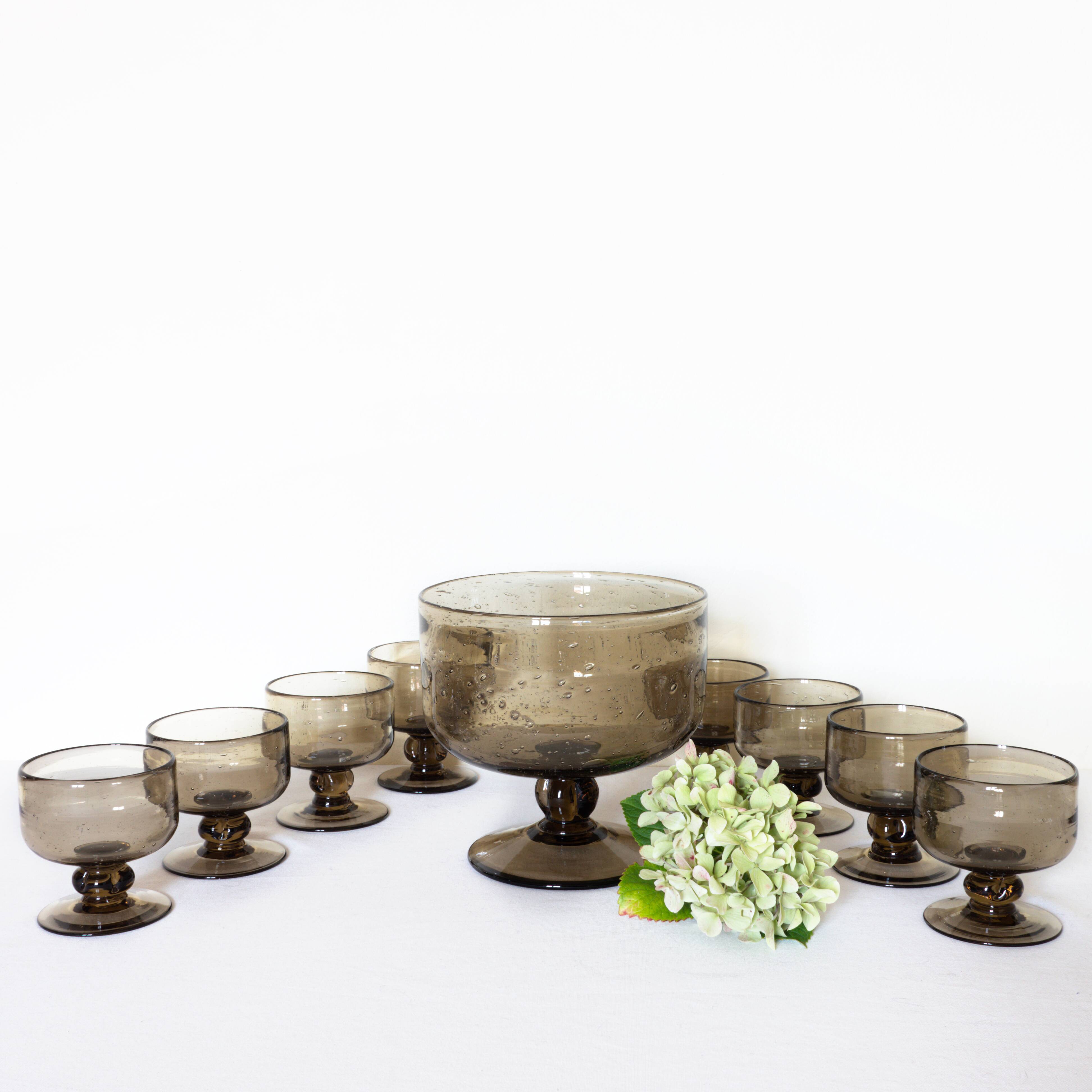 Cutting set and cups Verrerie Biot