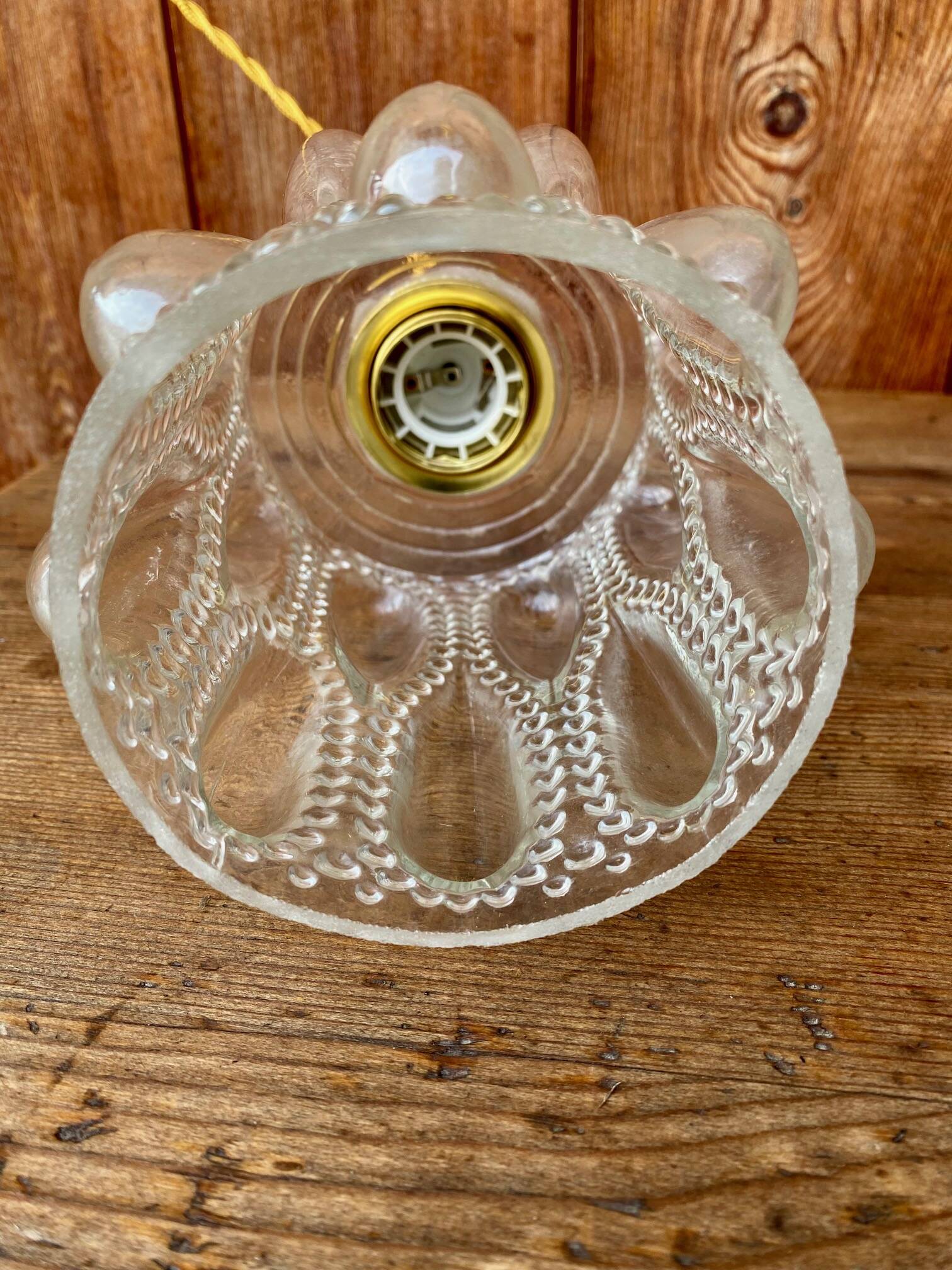 Vintage bubble glass pendant globe
