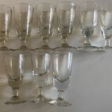 Set of 9 assorted 19th absinthe glasses