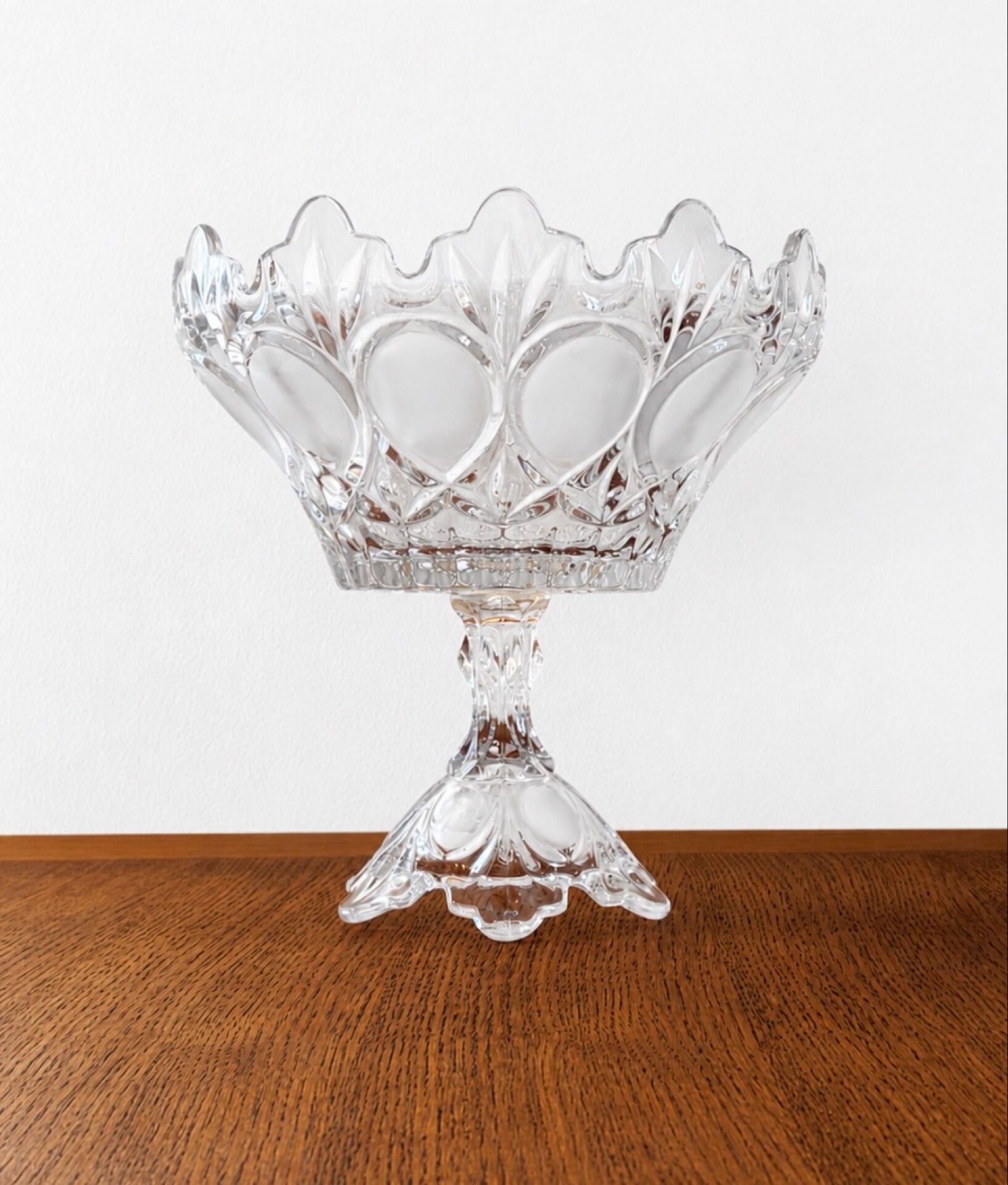 Large Bohemian crystal fruit bowl - 1950s