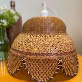 Vintage rattan and wicker pendant light