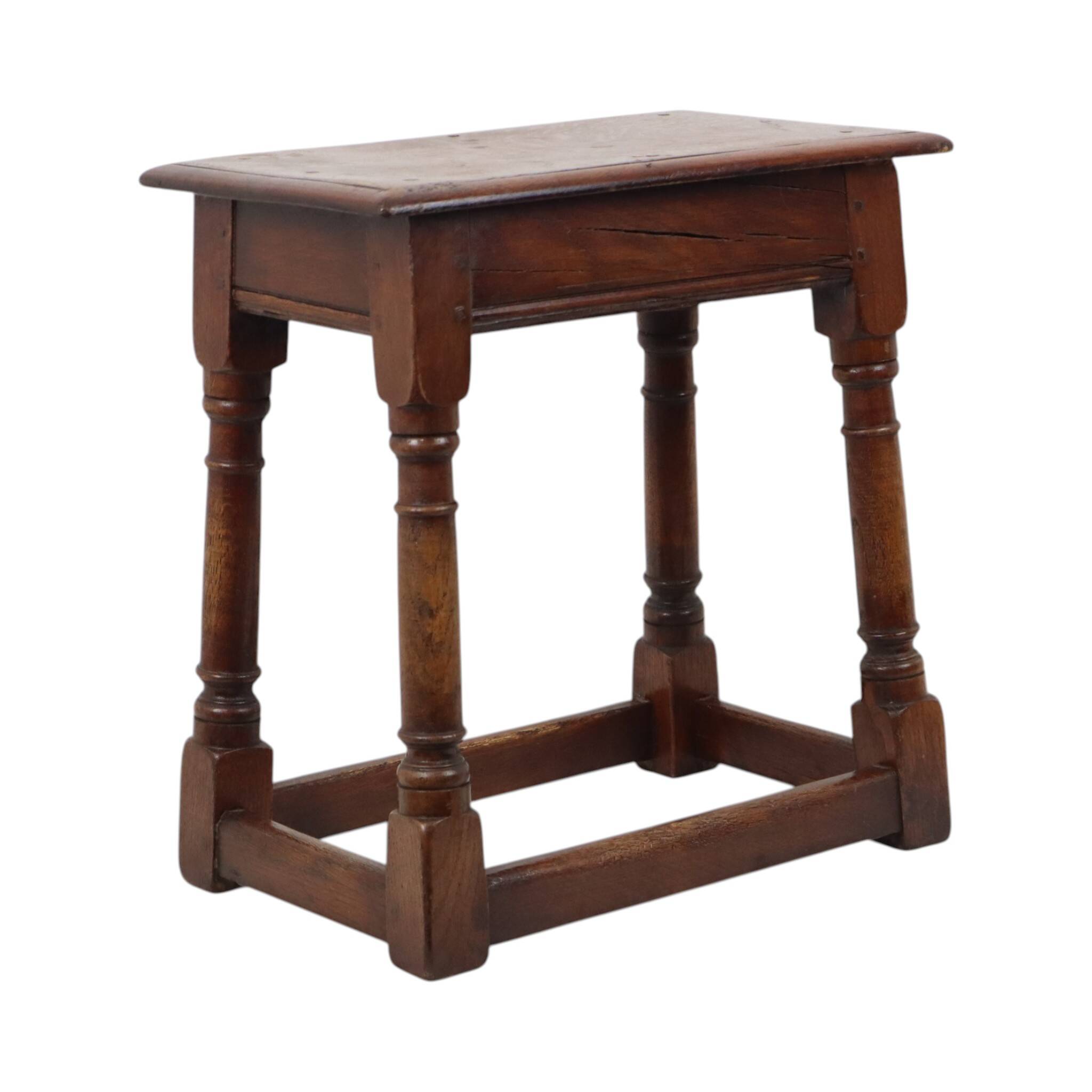 Tabouret en chêne massif anglais, 19e siècle