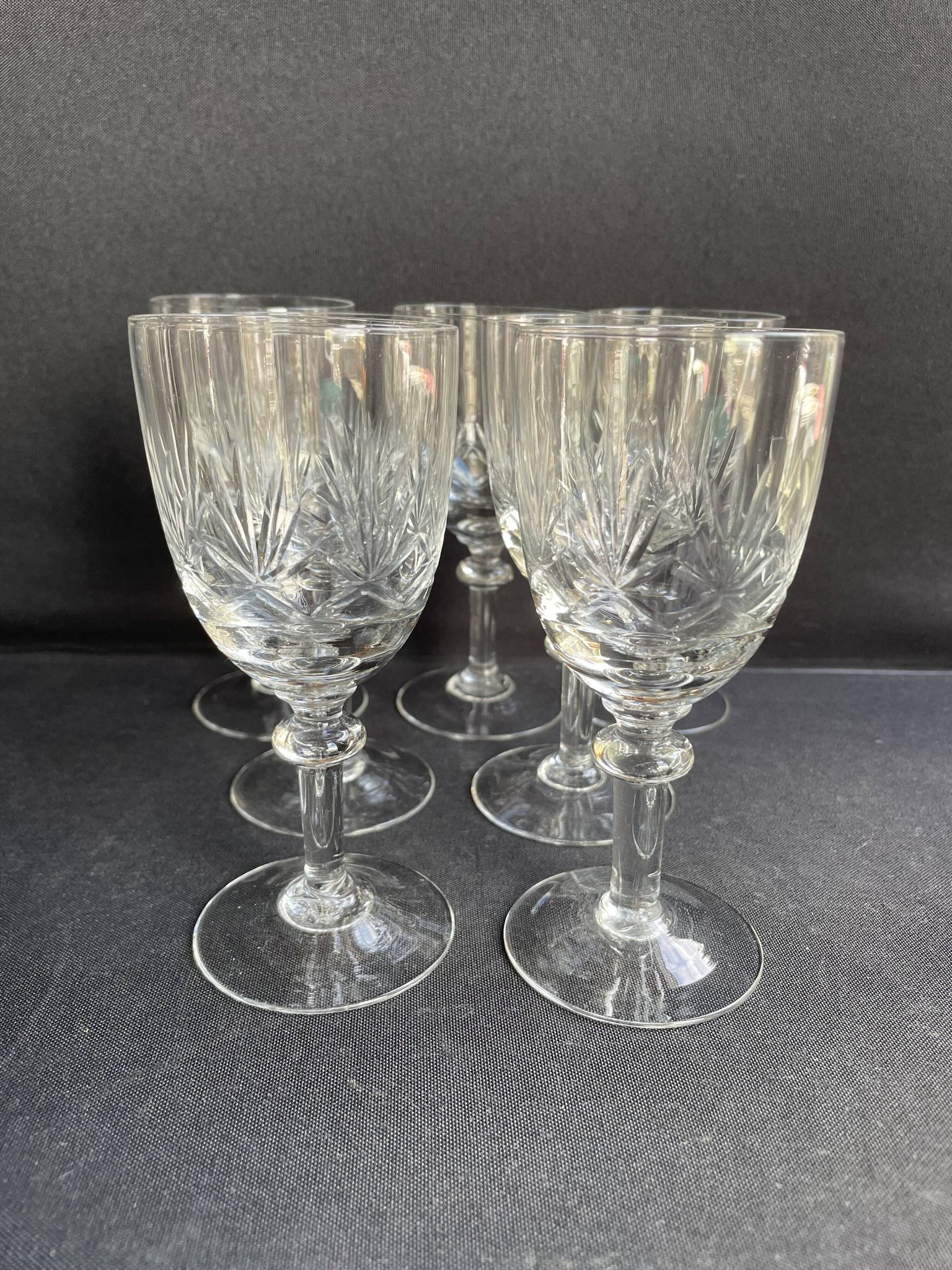 7 verres à porto – Cristal soufflé et taillé