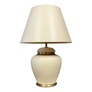 Lampe en émail beige