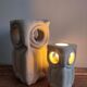 Limestone Owl Lamp, Albert Tormos, France, 1970s