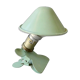 Lampe champignon, à pince, en métal vert amande, années 60