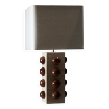 Travertine and walnut bubble lamp