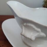 Gien opaque white porcelain gravy boat