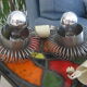 Lamp, suspension stainless springs Lazzari Vintage