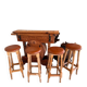 Bar with 4 stools and a barrel