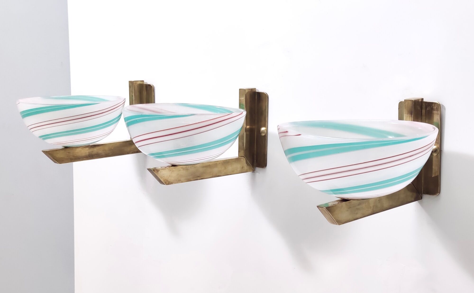 Murano Glass and Brass Wall Light by Dino Martens for Aureliano Toso, Italy