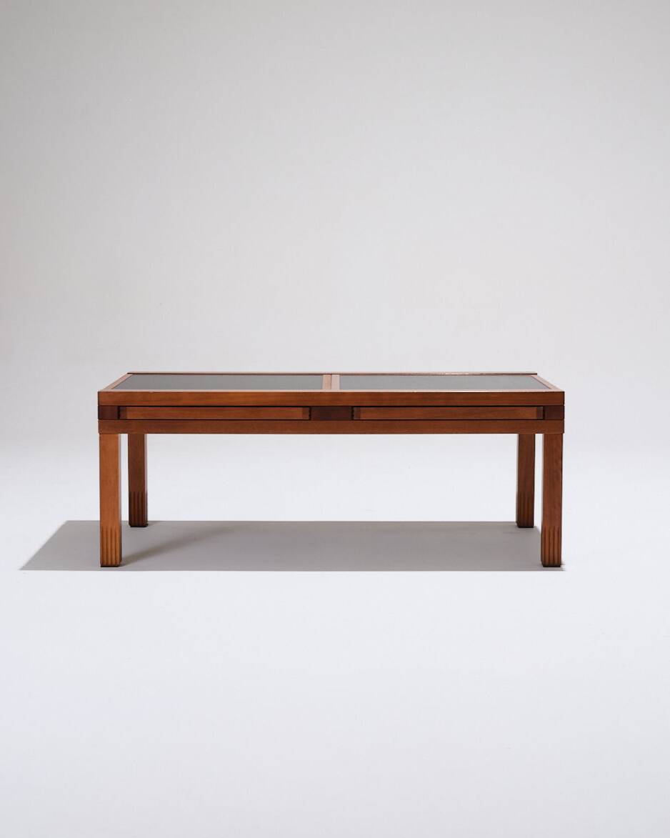 Table basse en bois, bernard vuarnesson, 1970s