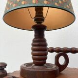 Old turned wooden bedside lamp 1940