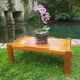 Table basse pin et céramique 1980
