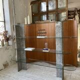 Roche Bobois stone and glass sculpture shelf 1970s