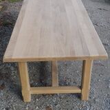 Solid oak farm table 2 extension cords raw wood
