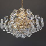 Large gilded brass and crystal chandelier by Kinkeldey, Germany, 1960s.
