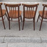 Curved wood bistro chairs edition Ton 1960