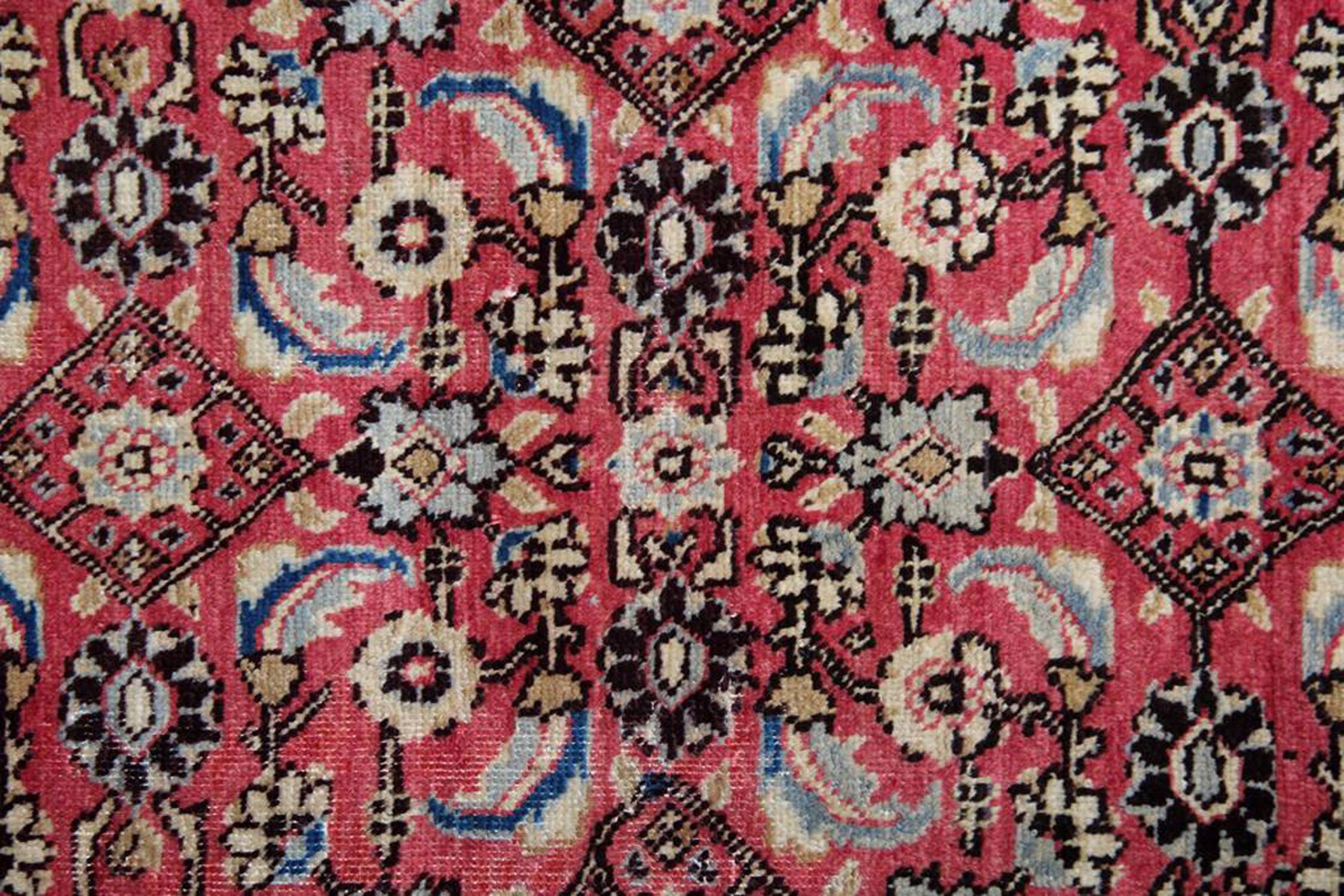 Vintage Hussein Abad Rust Runner, Hand-Knotted Wool Rug 92 x 290 cm