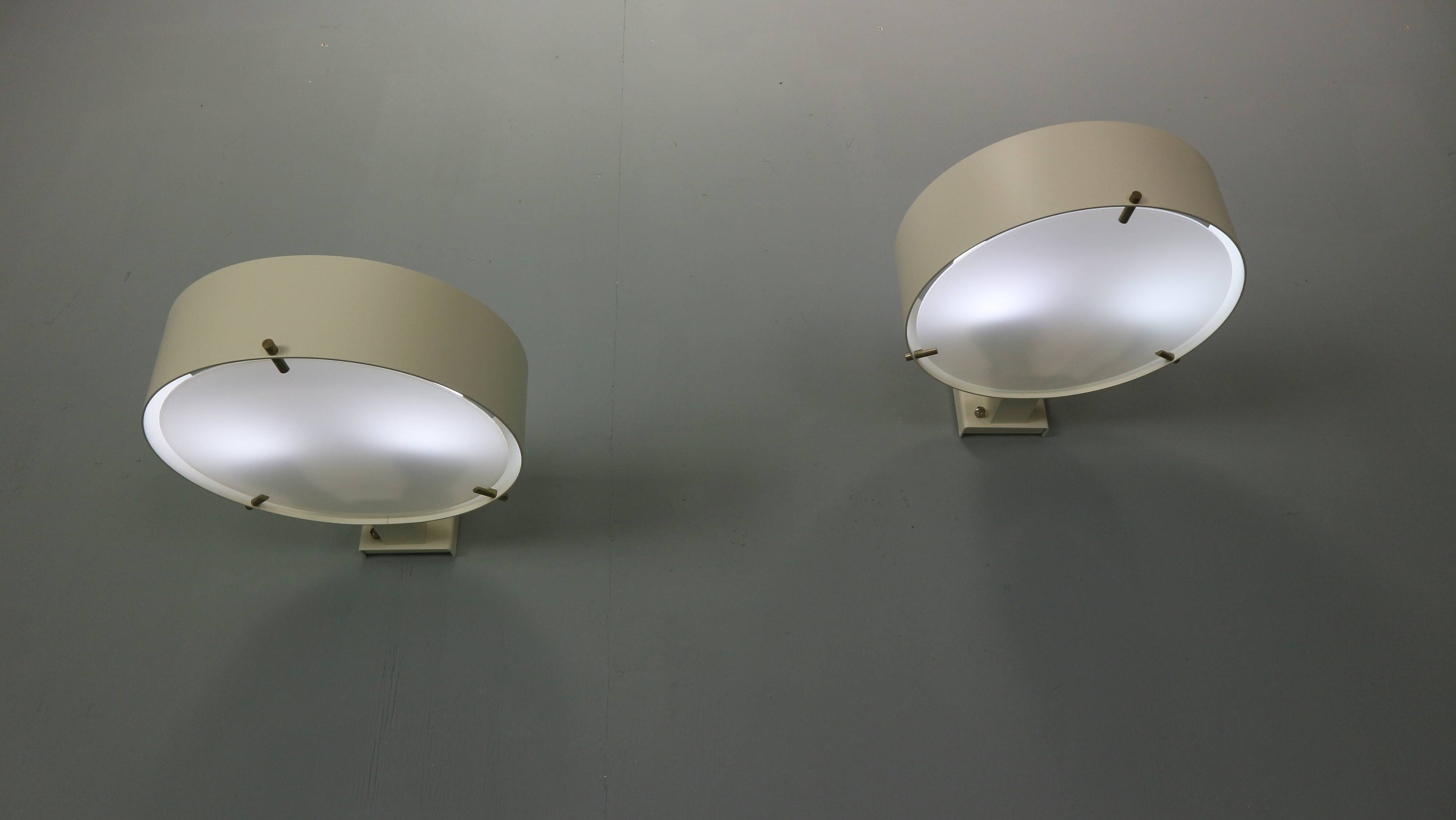 Set of two wall lamps, model 288w by Bruno Gatta for Stilnovo 1959