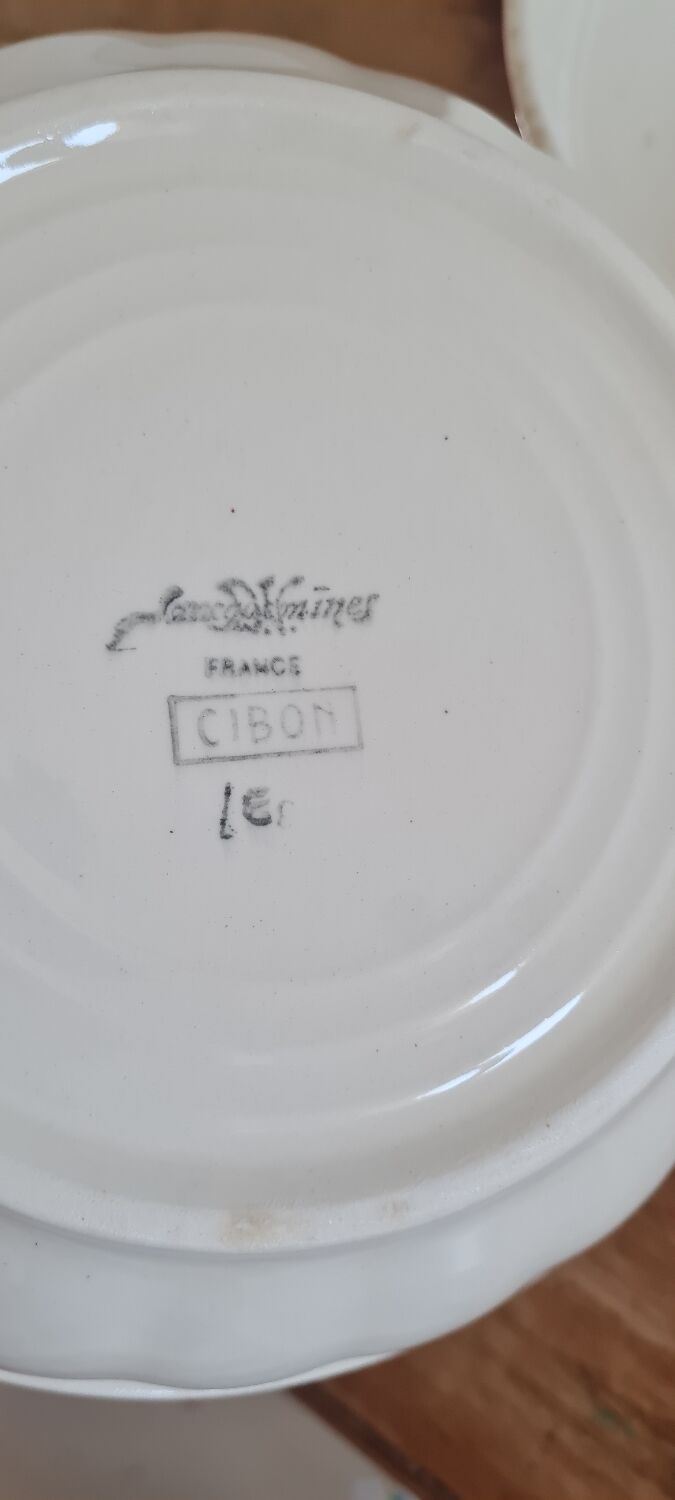 Pair of vintage earthenware salad bowls