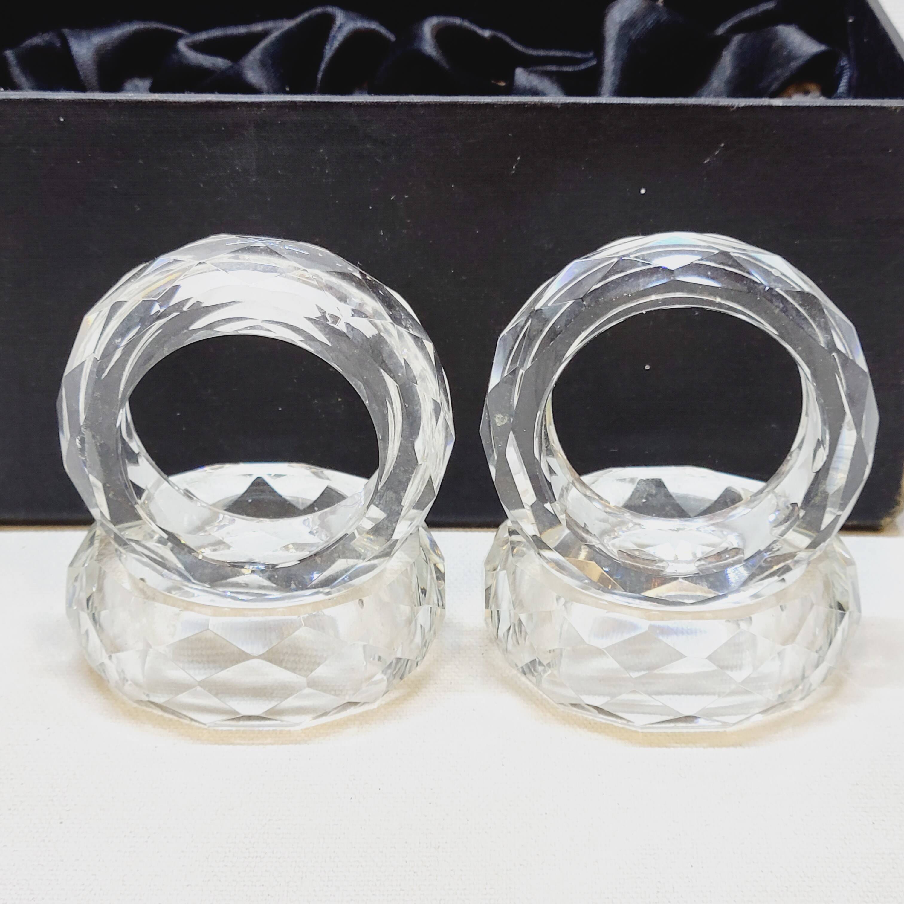 4 Ronds De Serviette En Cristal