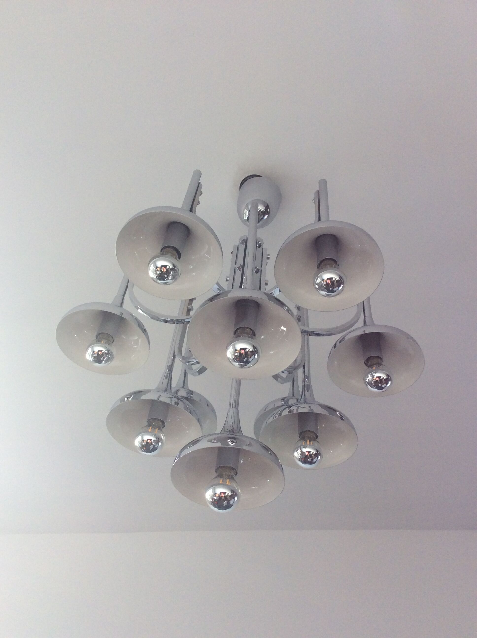 Goffredo Reggiani trumpet chandelier from the 70