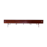 Vintage chrome metal and wood coat rack