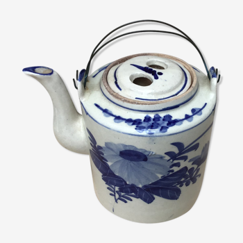 Beige and blue teapot