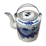 Beige and blue teapot