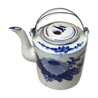 Beige and blue teapot