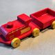 Wooden locomotive and tender, antique toy