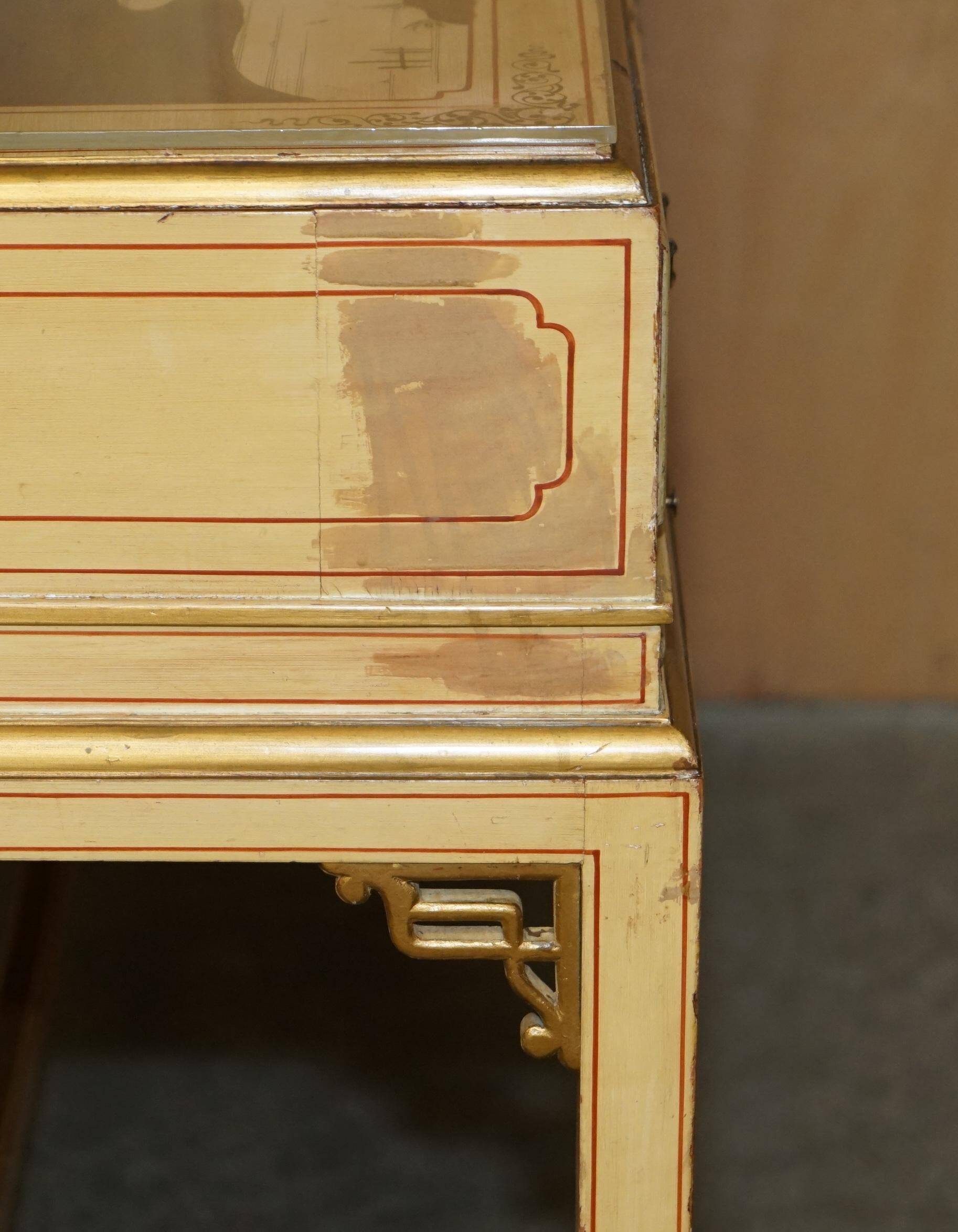 Chinoiserie dressing table in walnut with stool