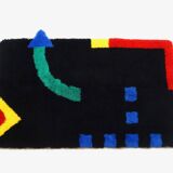 Rare Postmodern original 80s memphis age rug carpet by Tuffi labeled