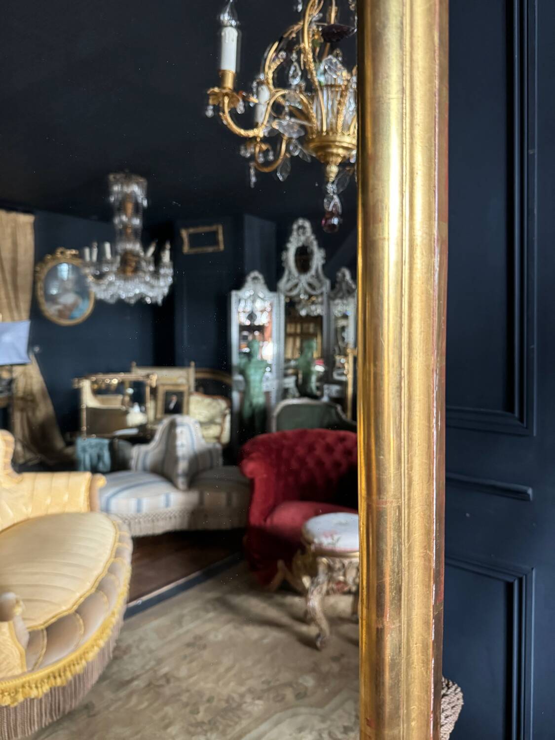 Miroir de cheminée d’époque louis philippe en bois doré (1m88x1m03) xixe