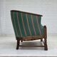 1950s, Danish 2-seater sofa, green furniture wool, oak wood.
