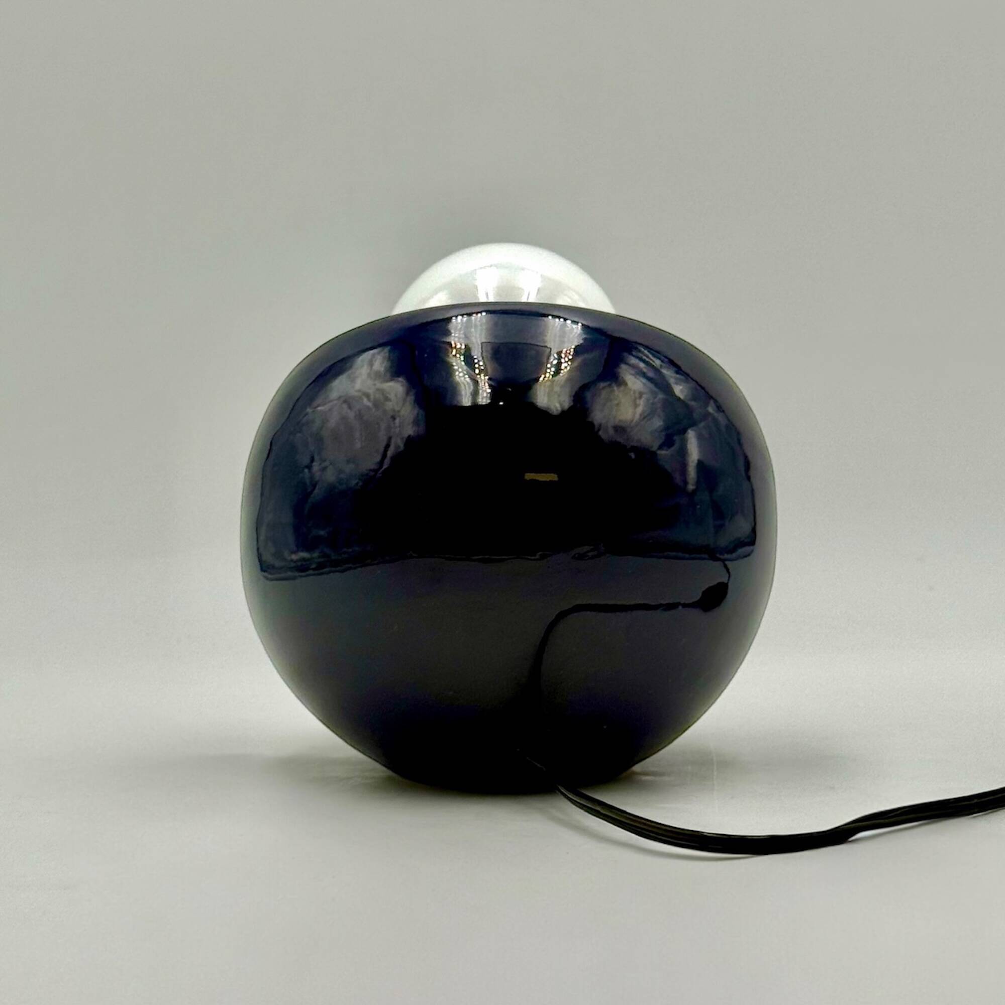 Vintage Blue Ceramic Lamp from Italy, 1970s