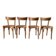 Set of 4 vintage wooden bistro chairs