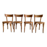 Lot de 4 chaises bistrot vintage en bois