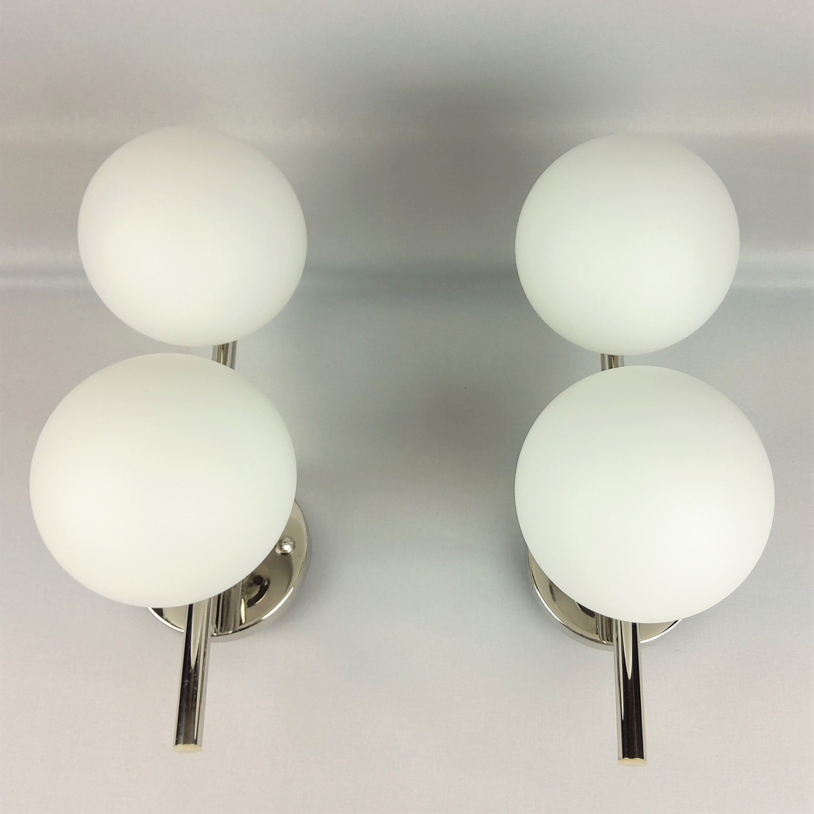 Double globe opalin sconces 1960