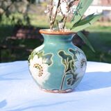 Flowered ceramic vase