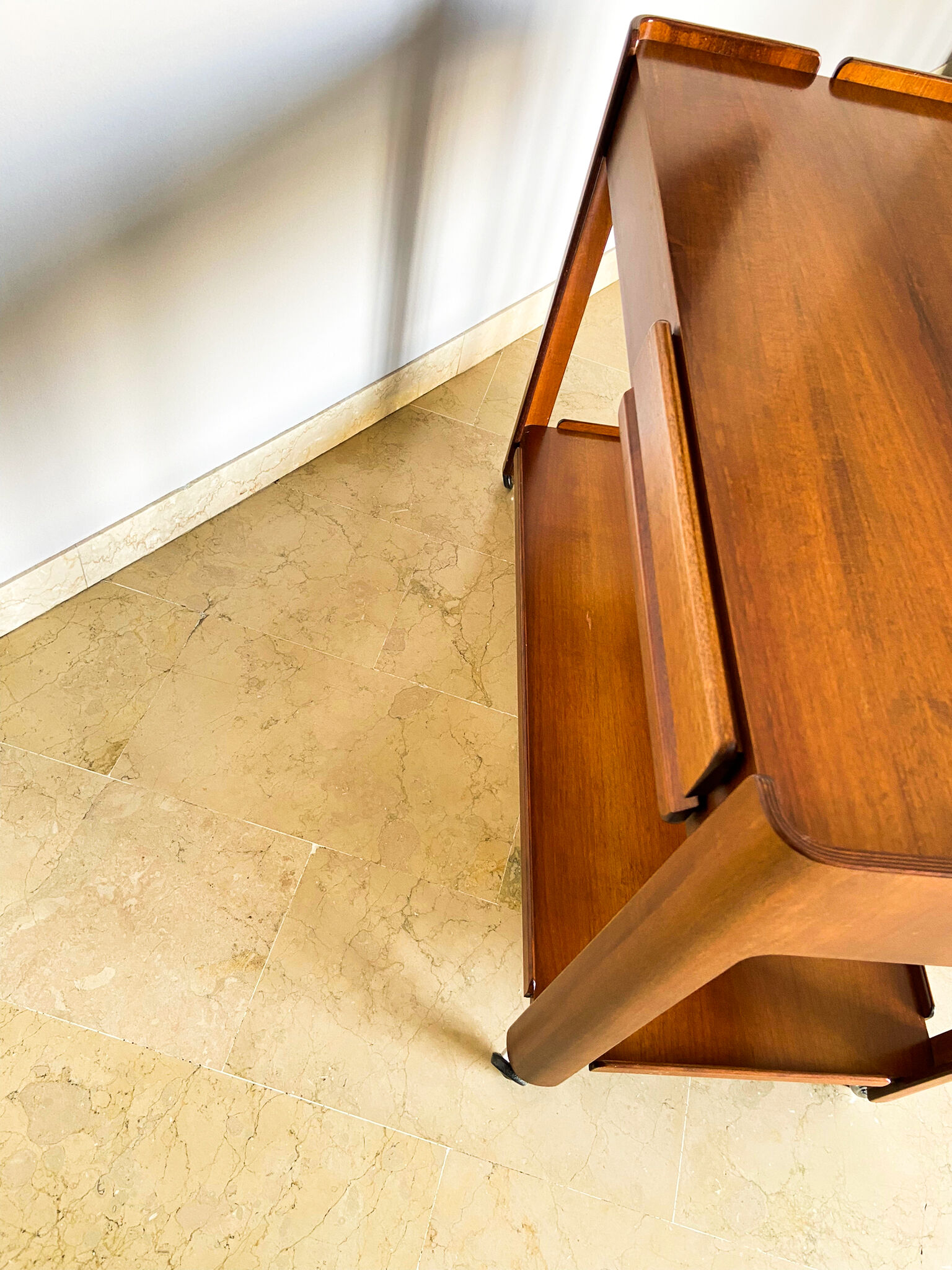 Walnut coffee table with two drawers, Italy 1970s