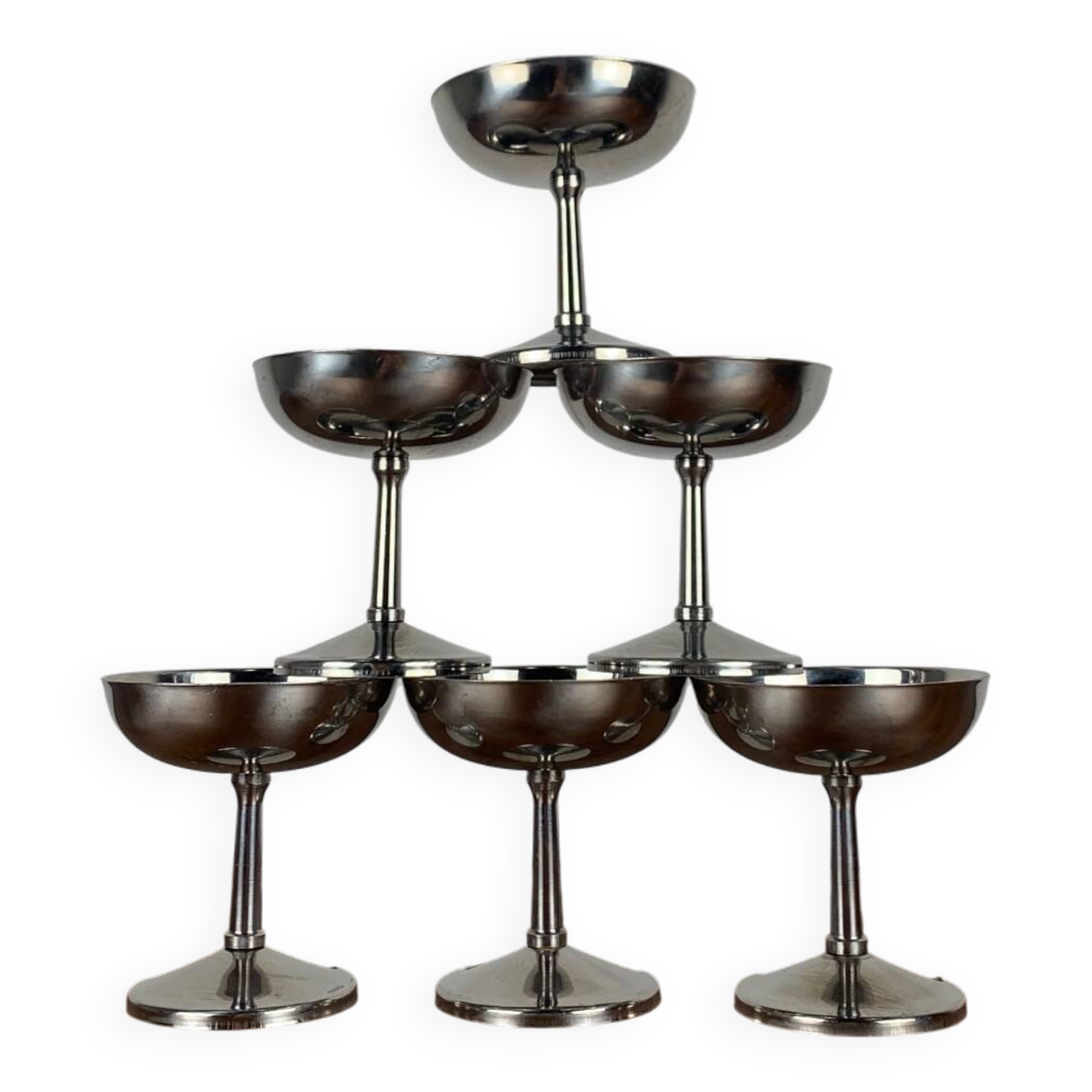 Set of 6 stainless steel ice cream cups