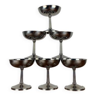Set of 6 stainless steel ice cream cups