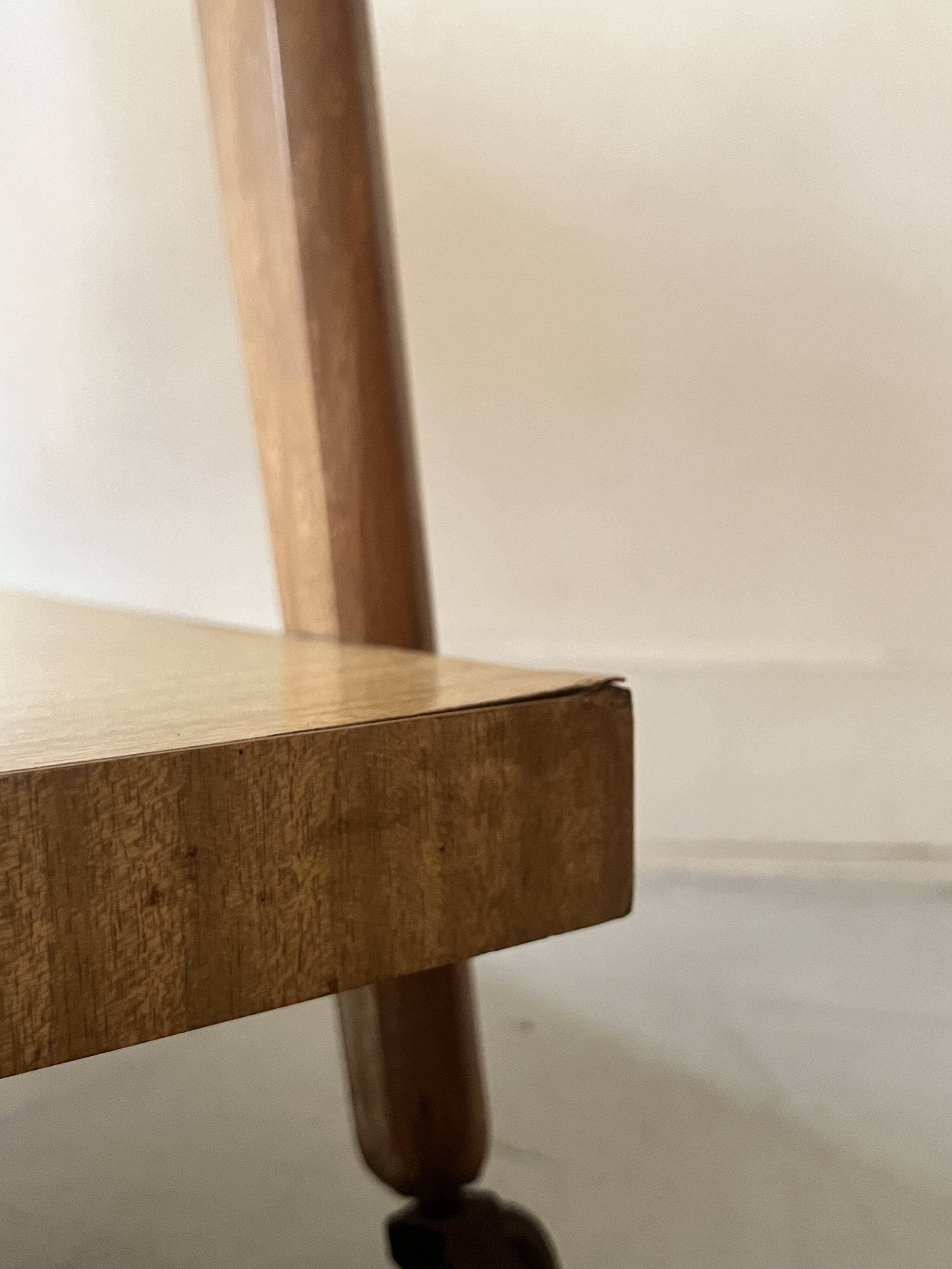 Mid-century honey wood bar trolley, French design 1950s
