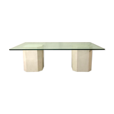 "Octagonal" concrete and glass coffee table, 1970
