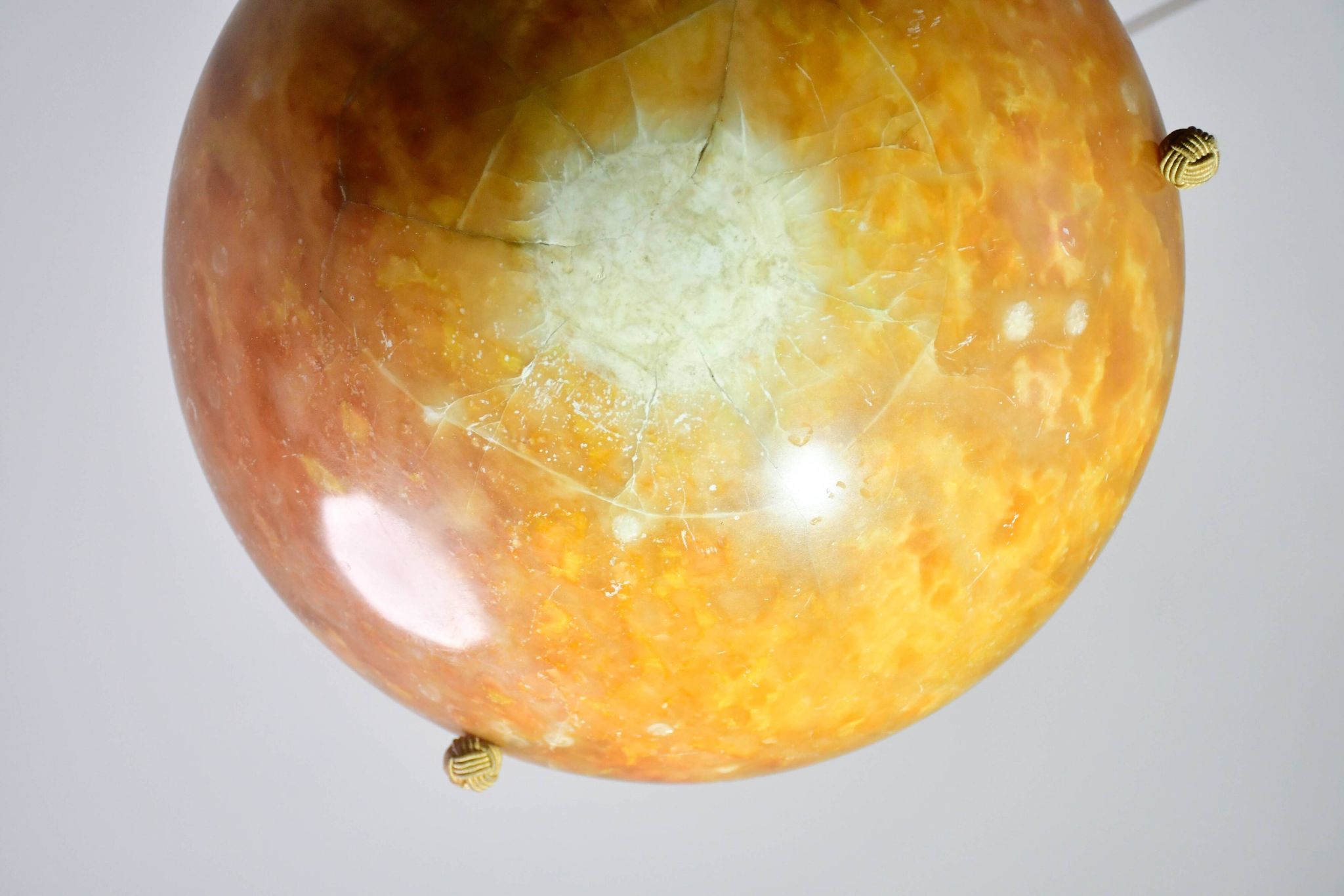 Art Deco great design brown alabaster chandelier, 1940s