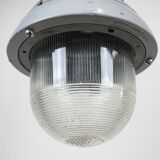 Grey industrial explosion proof light from Crouse-Hinds, 1970s