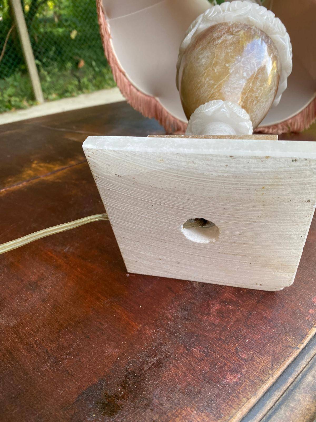 Vintage beige marble onyx lamp