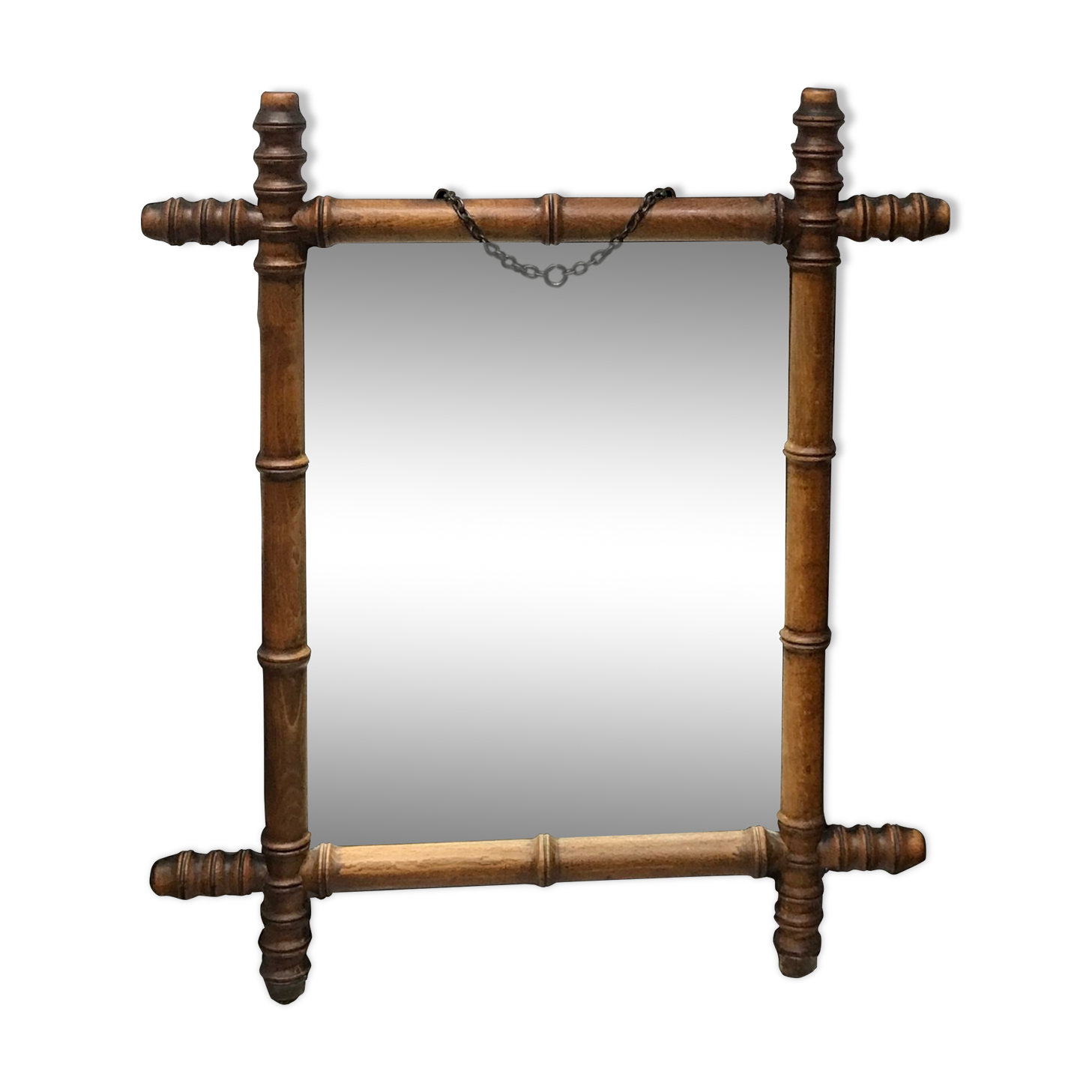 Old turned wood mirror